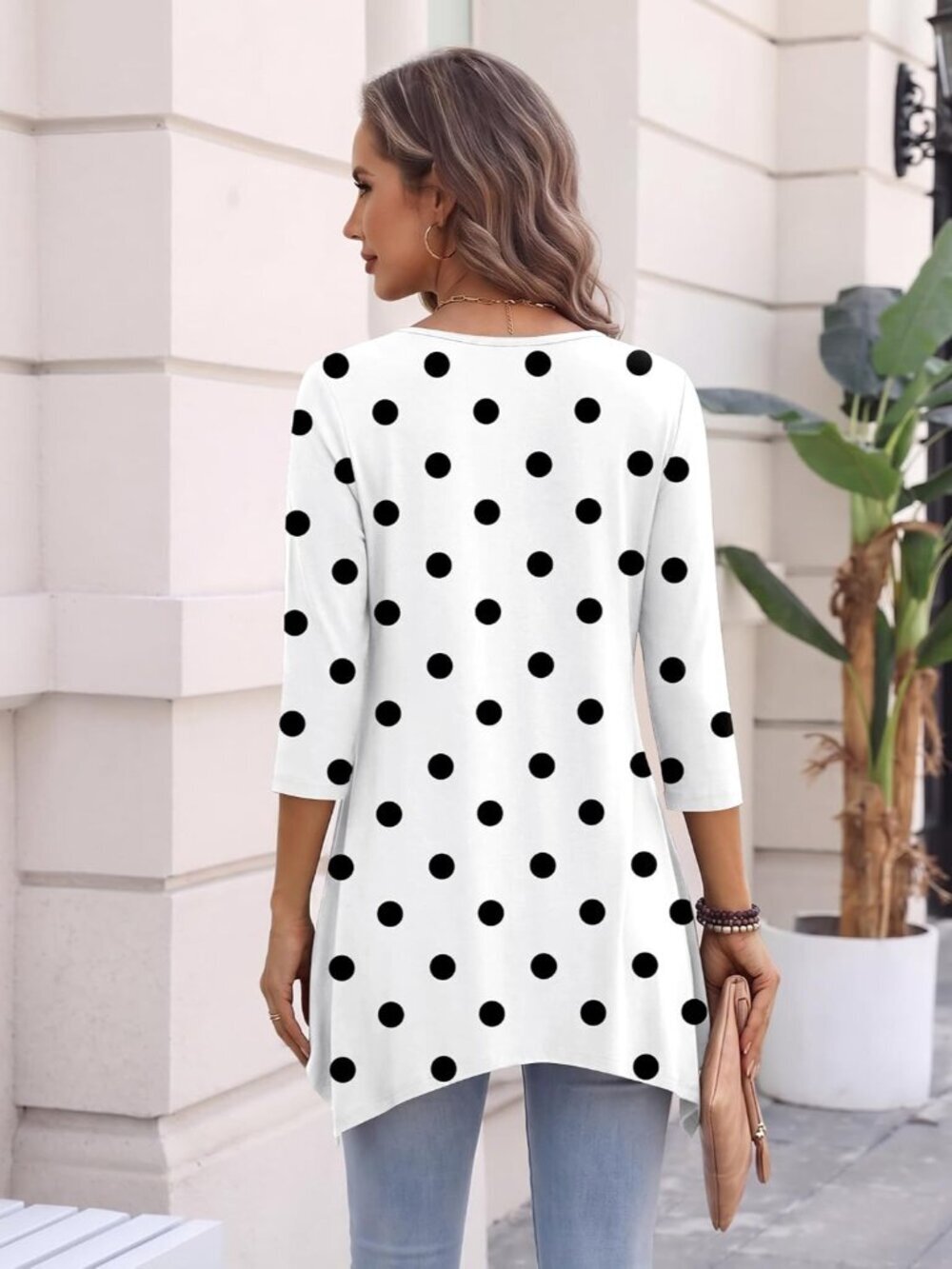 3/4 Sleeve Womens Tops Dressy Casual Tunics to Wear with Leggings Loose Fit Cute - Picture 5 of 5